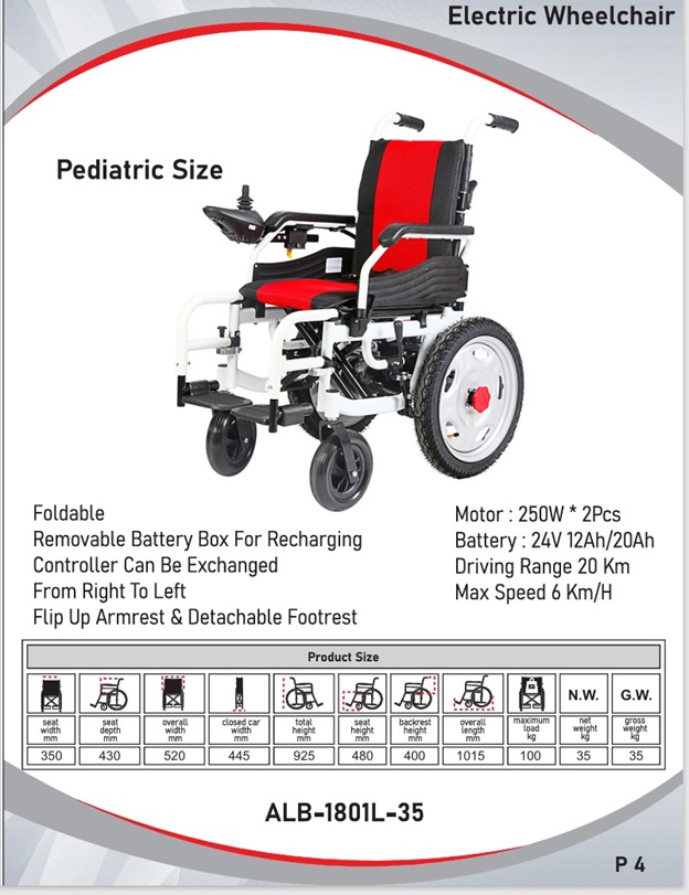 electric wheelchair I Pediatric size I ALB-1801L-35