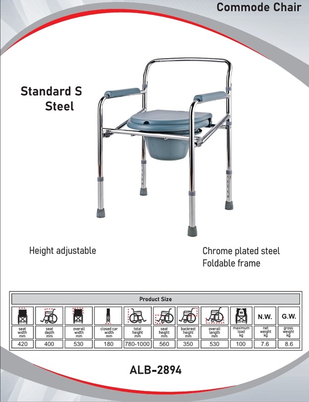 commode Chair I standard Size Steel I ALB-2894