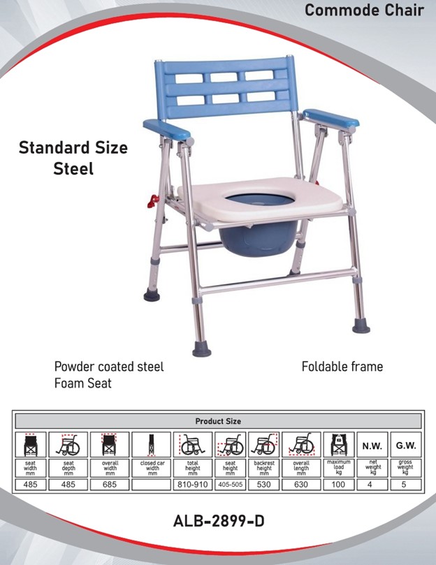 commode Chair I standard Size Steel I ALB-2899-D